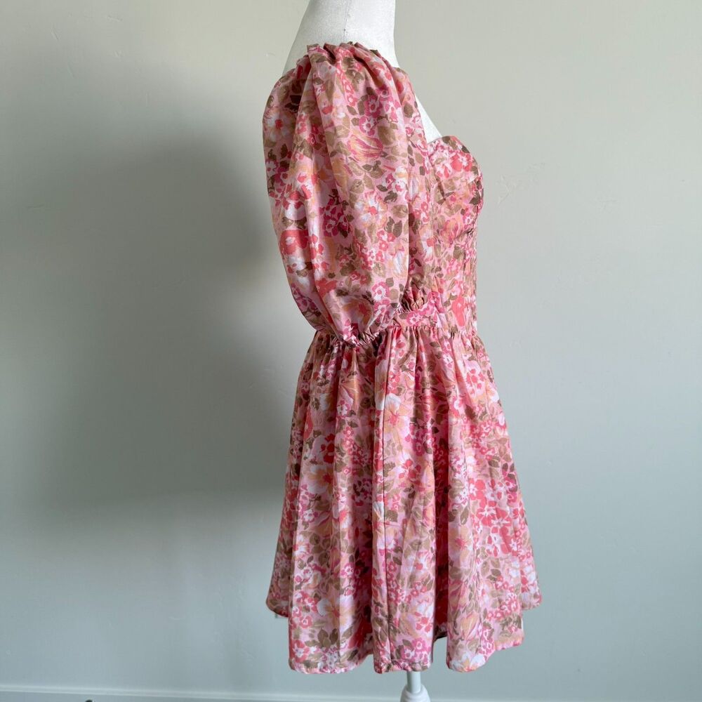 Showpo Phorchia Mini Dress Fit and Flare Puff Sleeve Corset Romantic Size 6 - Picture 10 of 13